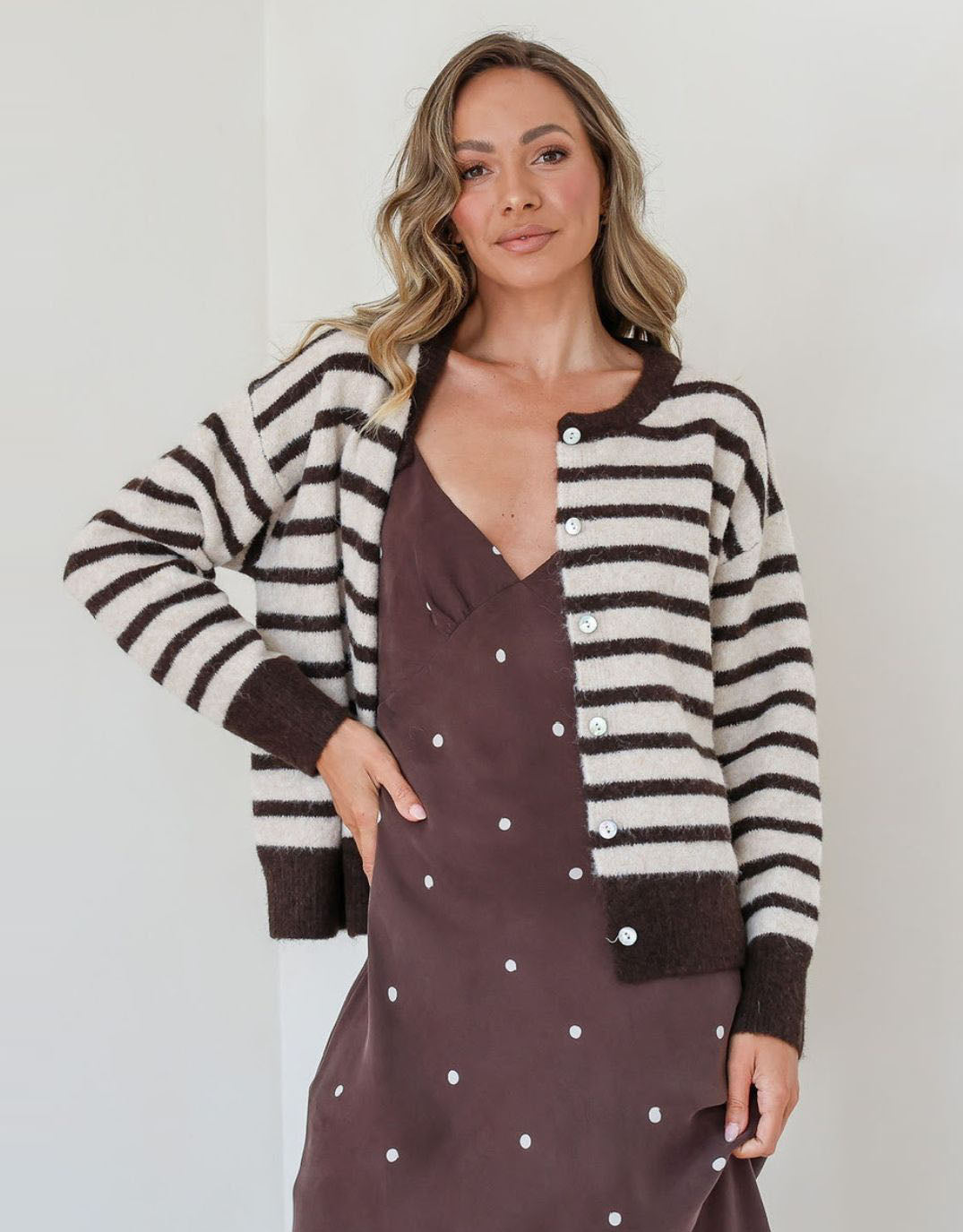132-fashion-eliza-stripe-cardi-chocolate-natural-womens-clothing