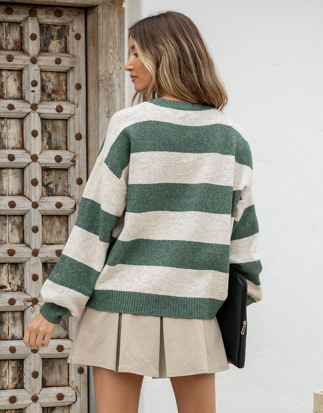 132-fashion-frankie-knit-green-latte-stripe-womens-clothing