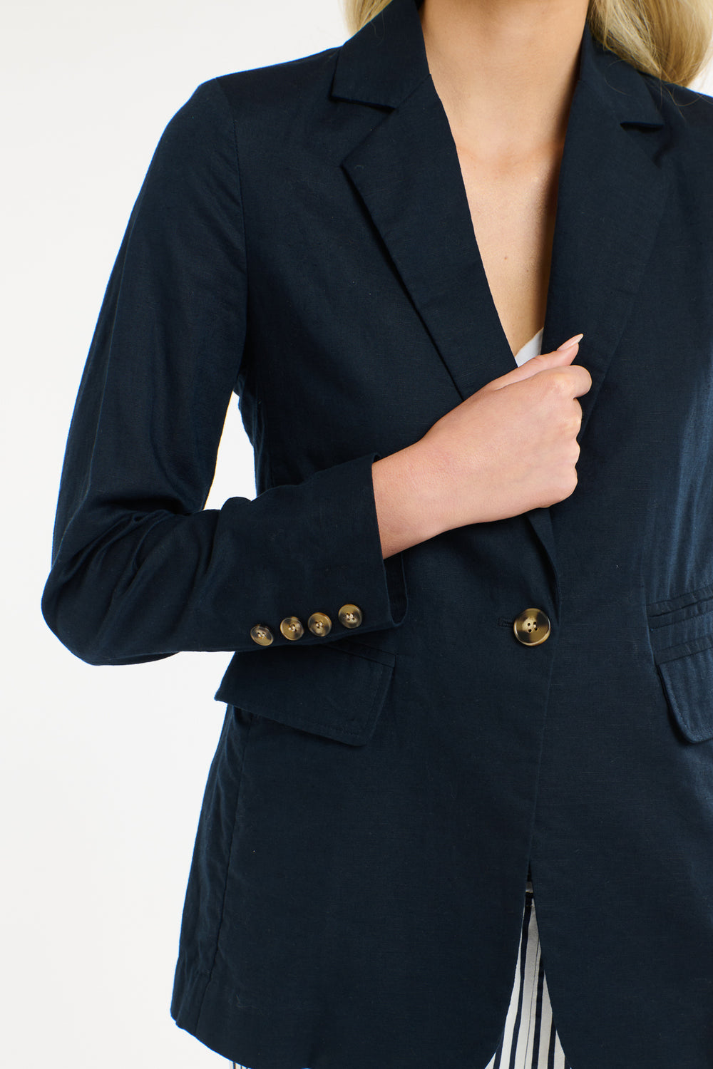 Portofino Linen Blazer - Navy