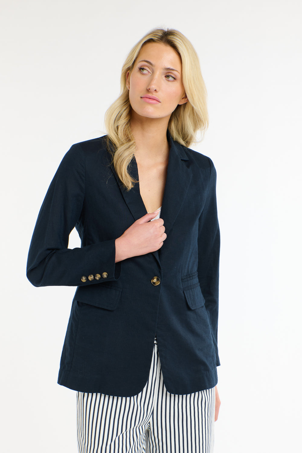 Portofino Linen Blazer - Navy