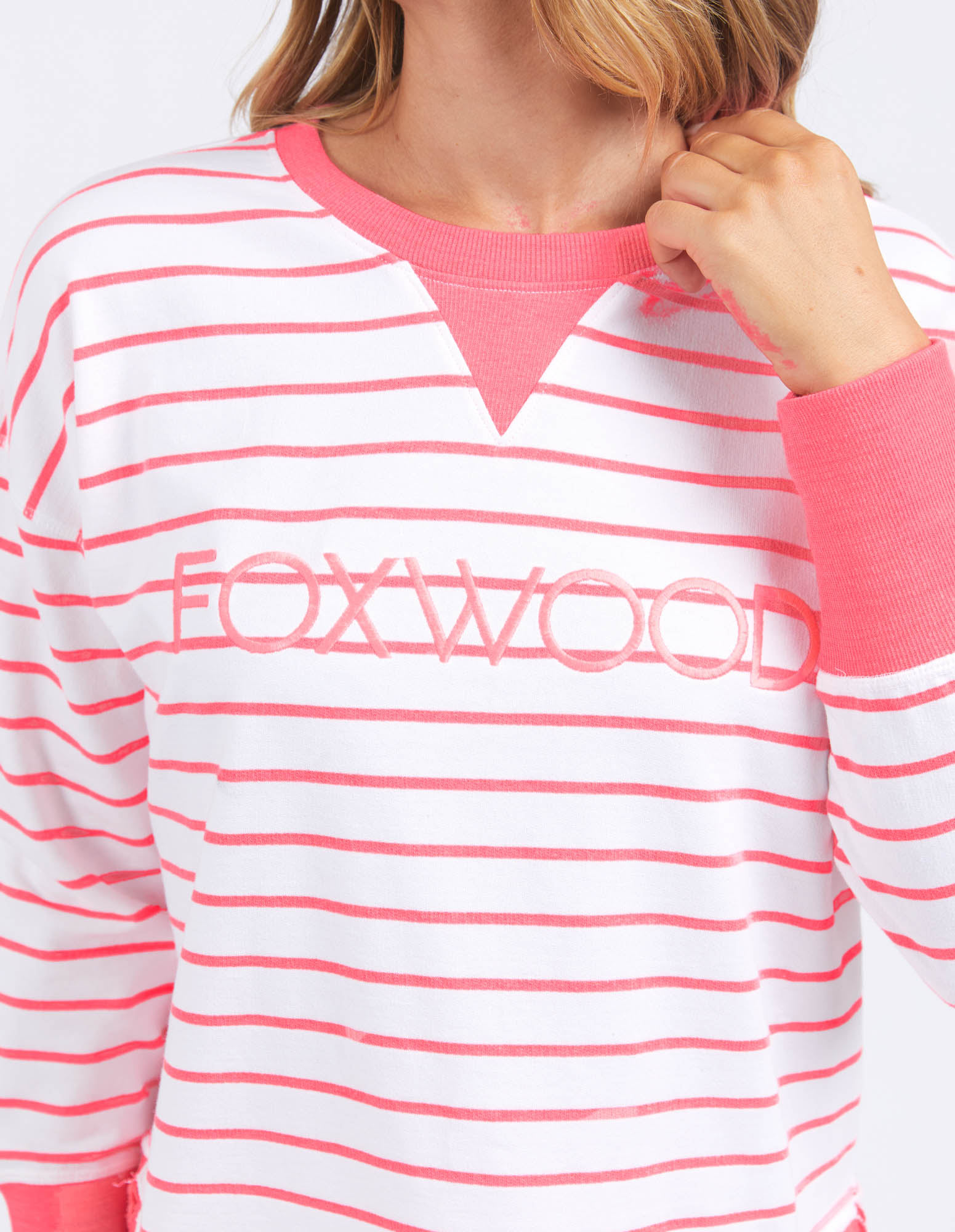 Simplified Stripe Crew - Neon Pink