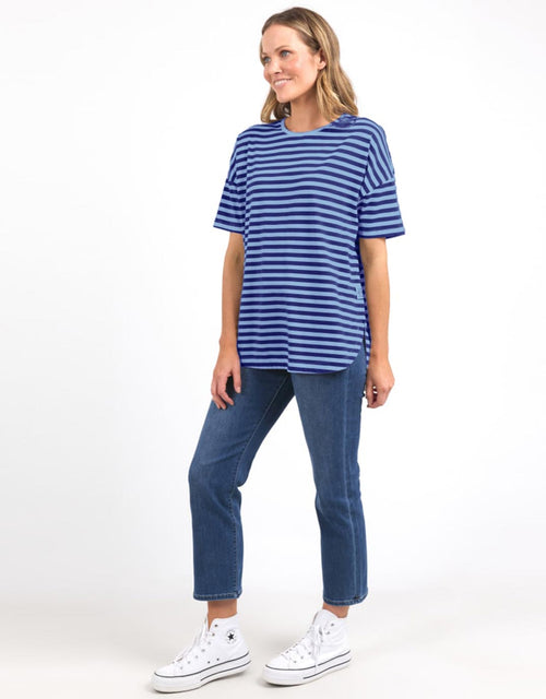 Lauren Short Sleeve Tee - Ocean Blue & Dusk Blue Stripe