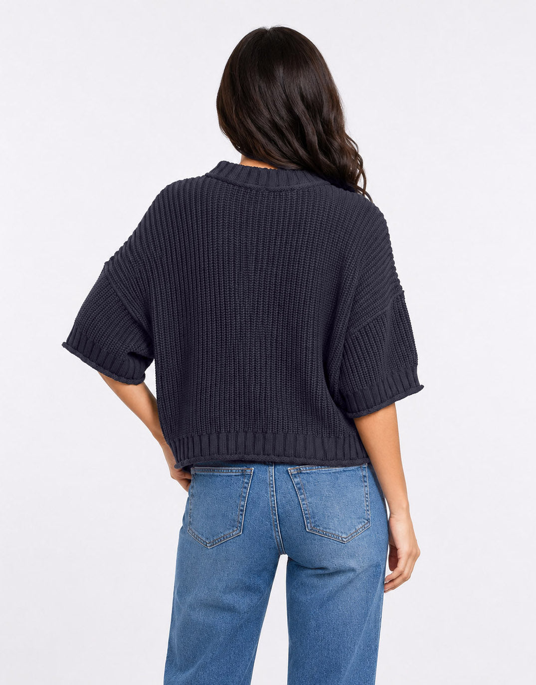 Luela Short Sleeve Knit - Navy