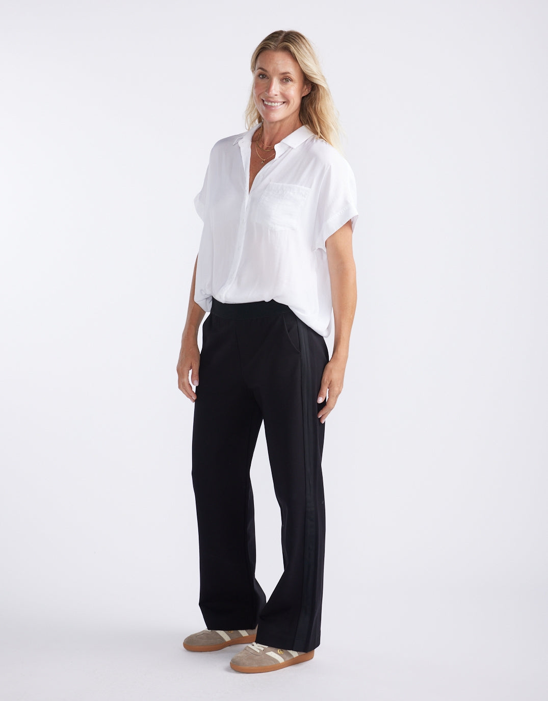 Timeless Straight Leg Ponte Pant - Black On Black
