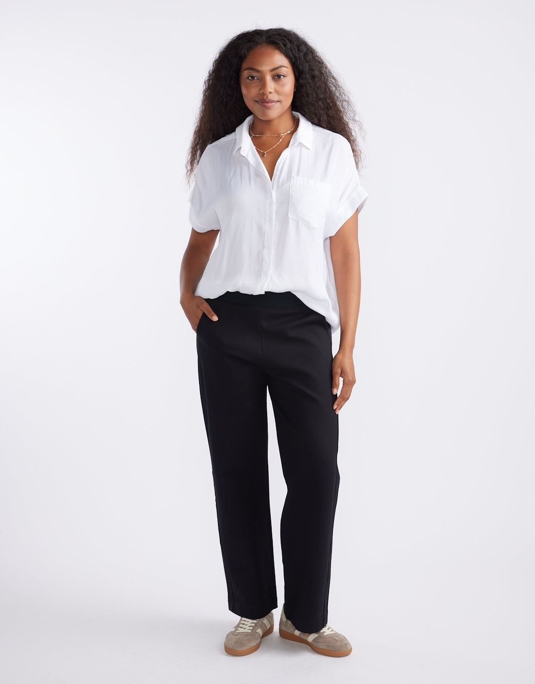 Timeless Straight Leg Ponte Pant - Black On Black