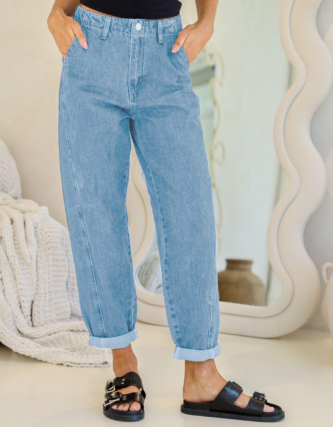 Peyton Stretch Barrel Jean - Light Mid Wash