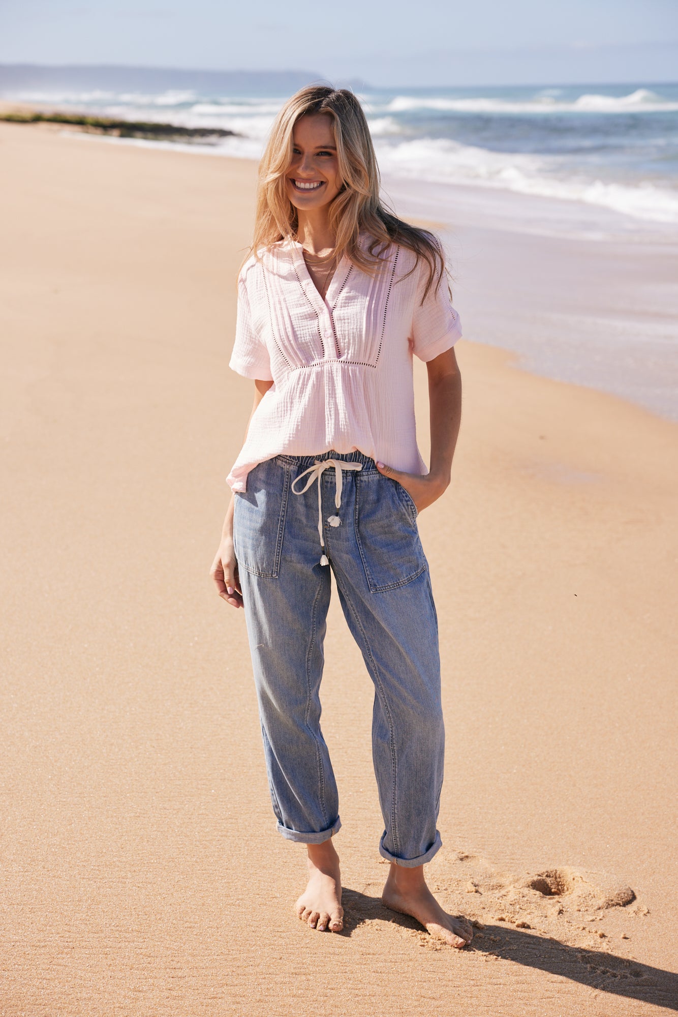 Beach Comber Pant - Mid Wash