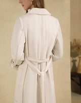 Marchesa Long Trench Coat - Beige