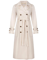 Marchesa Long Trench Coat - Beige