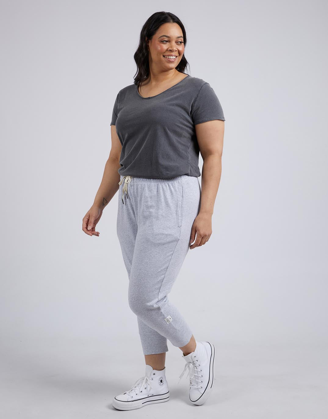 3/4 Brunch Pants - Grey Marle