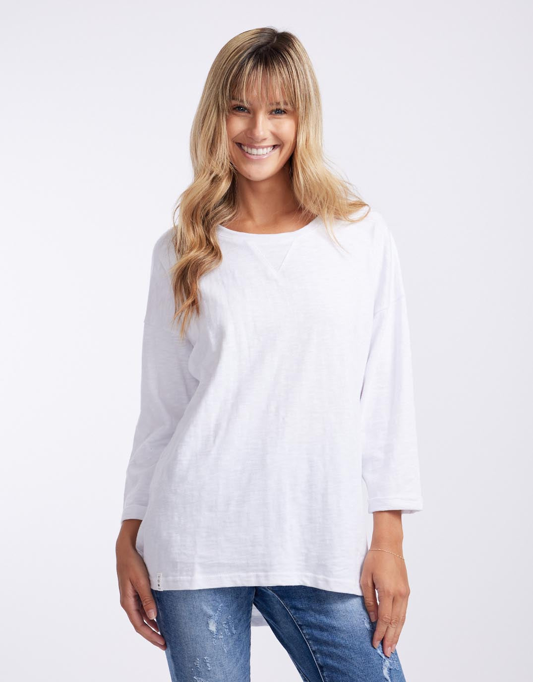 elm-annie-3-4-sleeve-tee-white-womens-clothing