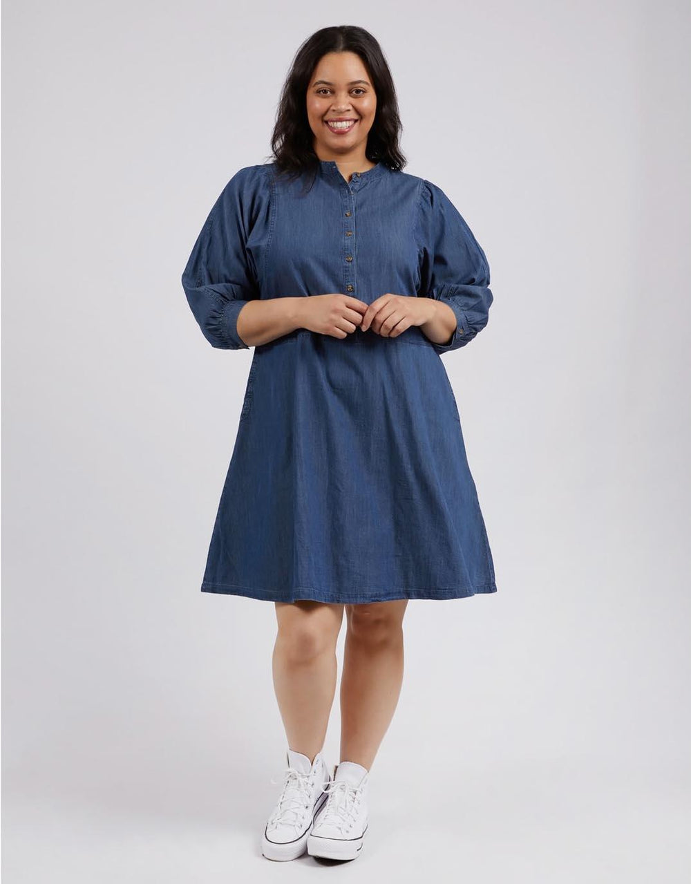 Elm - Filippa Dress - Mid Blue Wash - paulaglazebrook Dresses