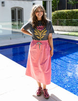 Fiore Tee - Charcoal