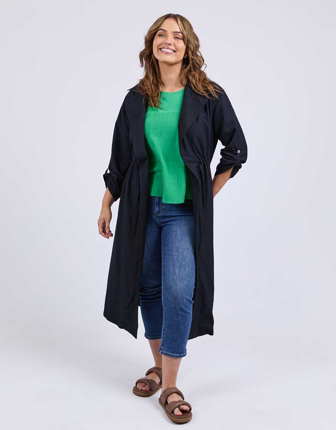 Linen Trench - Dark Sapphire