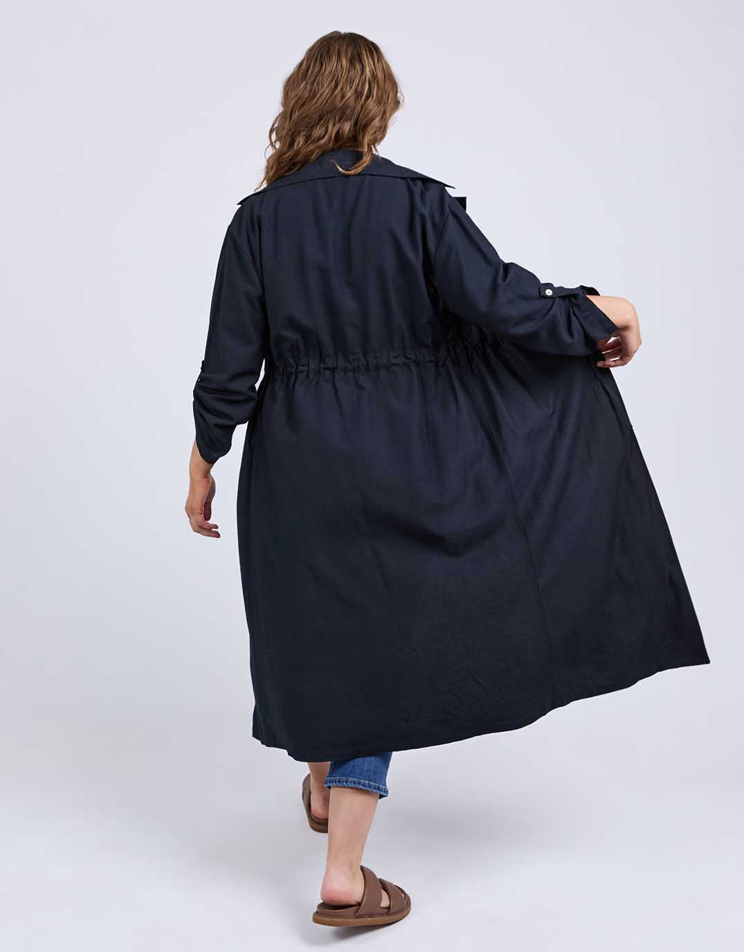 Linen Trench - Dark Sapphire