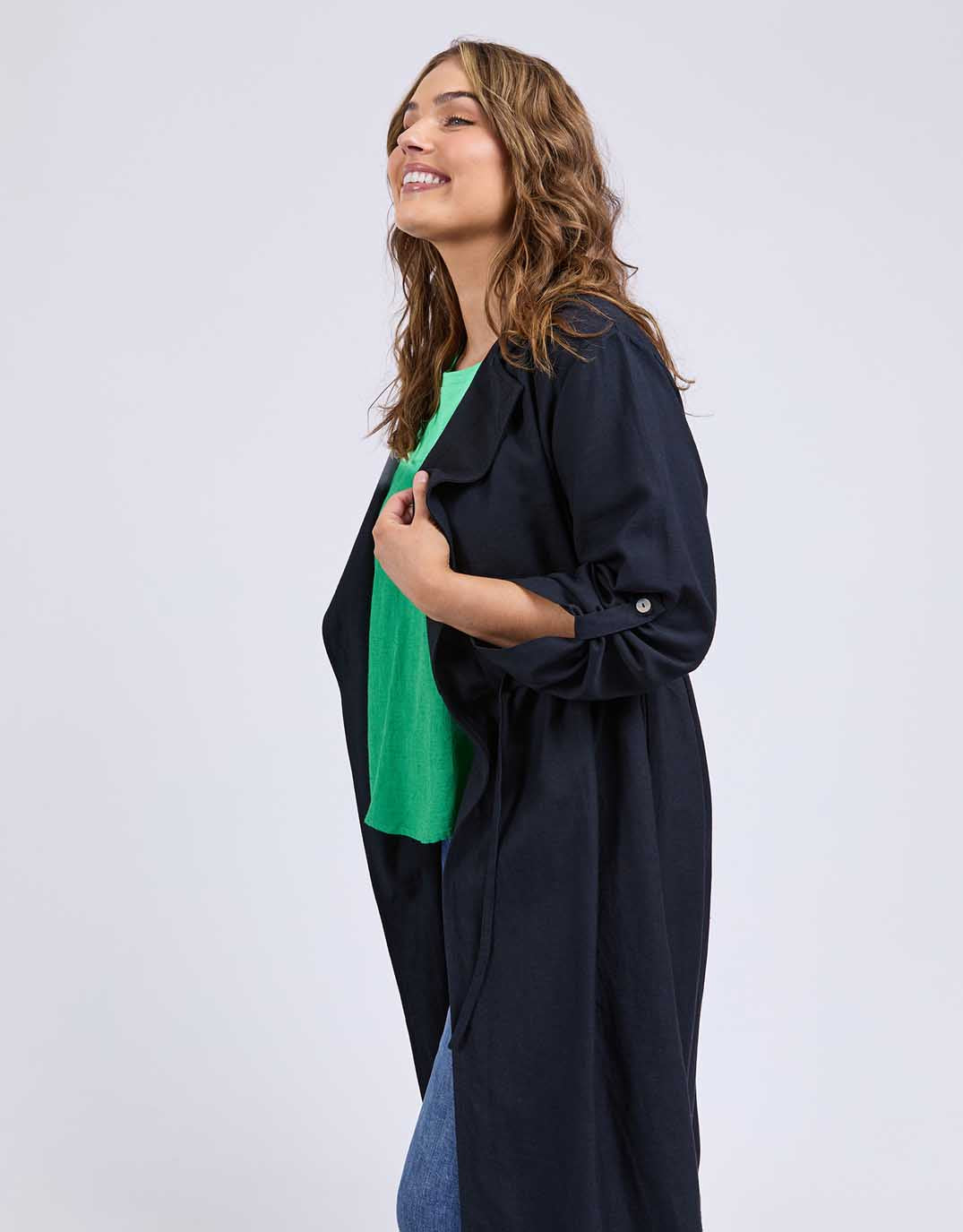 Linen Trench - Dark Sapphire