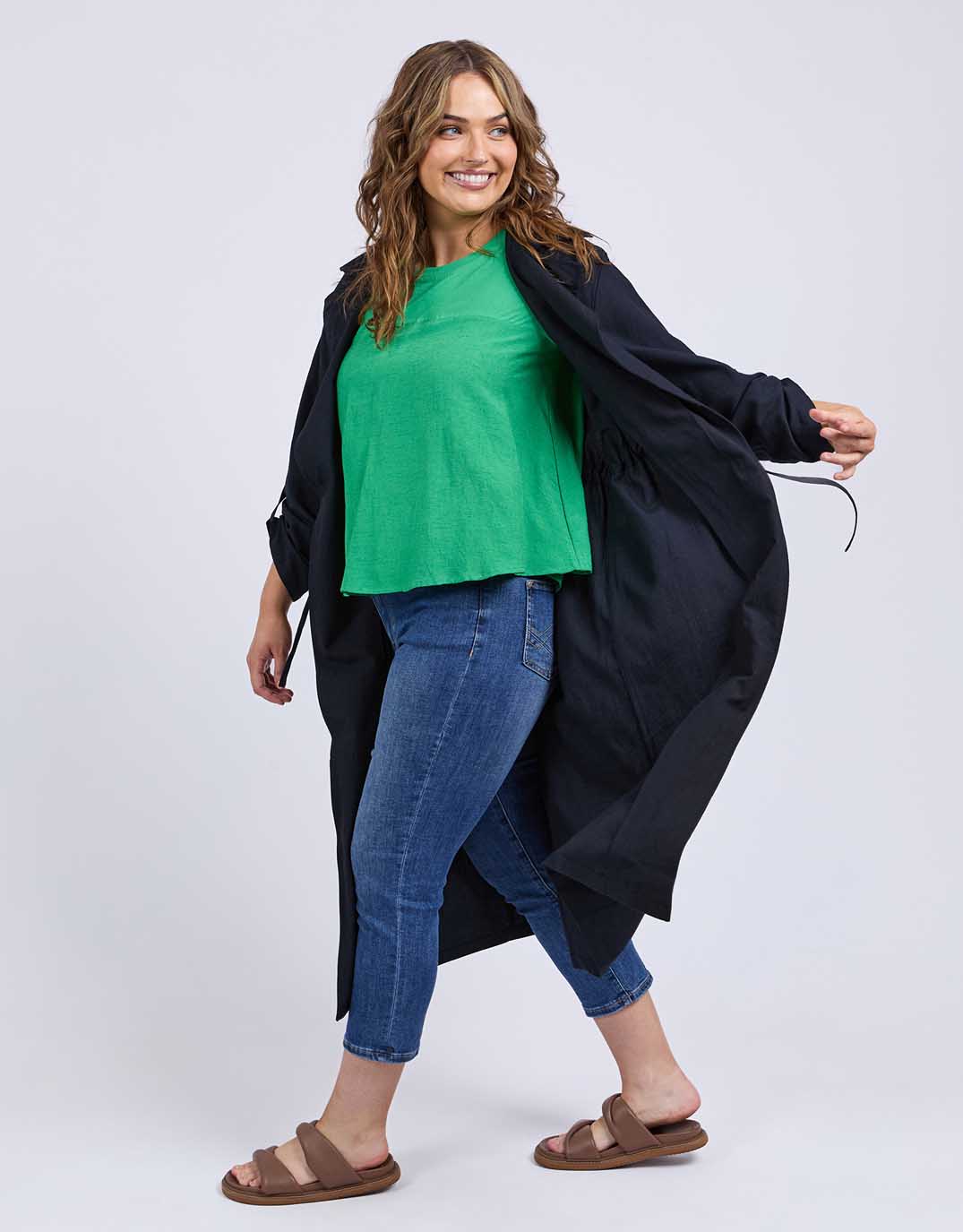 Linen Trench - Dark Sapphire