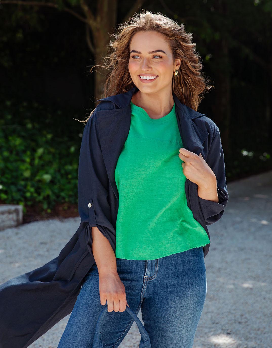 Linen Trench - Dark Sapphire