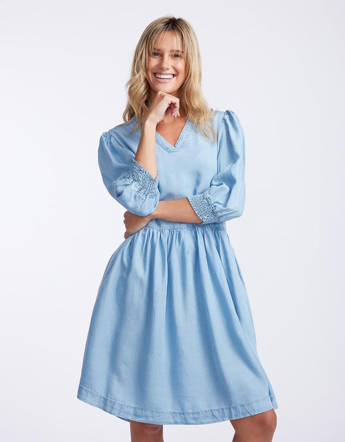 Elm - Shanee Chambray Dress - Blue - paulaglazebrook Dresses
