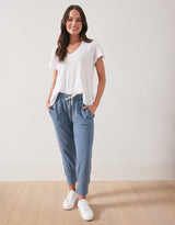 Washed 3/4 Brunch Pants - Denim