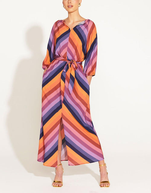 Fate and Becker - Sunset Dream Flowy Maxi Dress - Sunset Stripe - paulaglazebrook Dresses