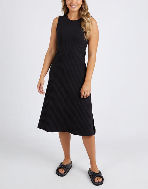 Foxwood - Amelie Rib Dress - Black - paulaglazebrook Dresses