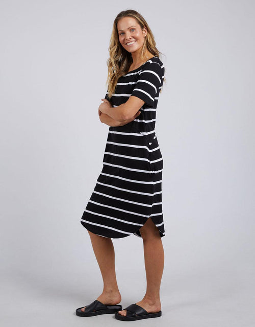 Foxwood - Bay Stripe Dress - Black - paulaglazebrook Dresses