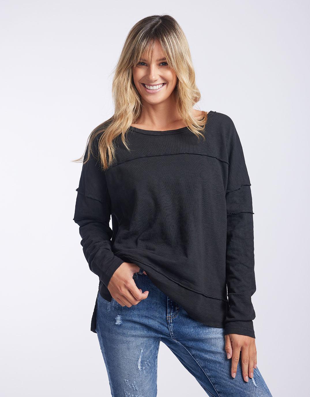 Foxwood - Jayne Throw On Top - Black - White & Co Living Jumpers