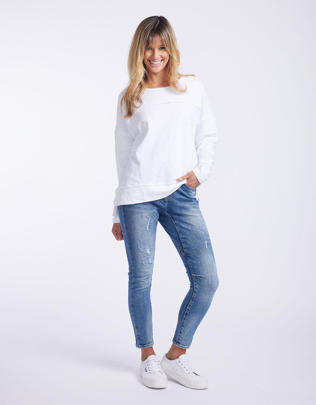 Foxwood - Jayne Throw On Top - White - White & Co Living Jumpers