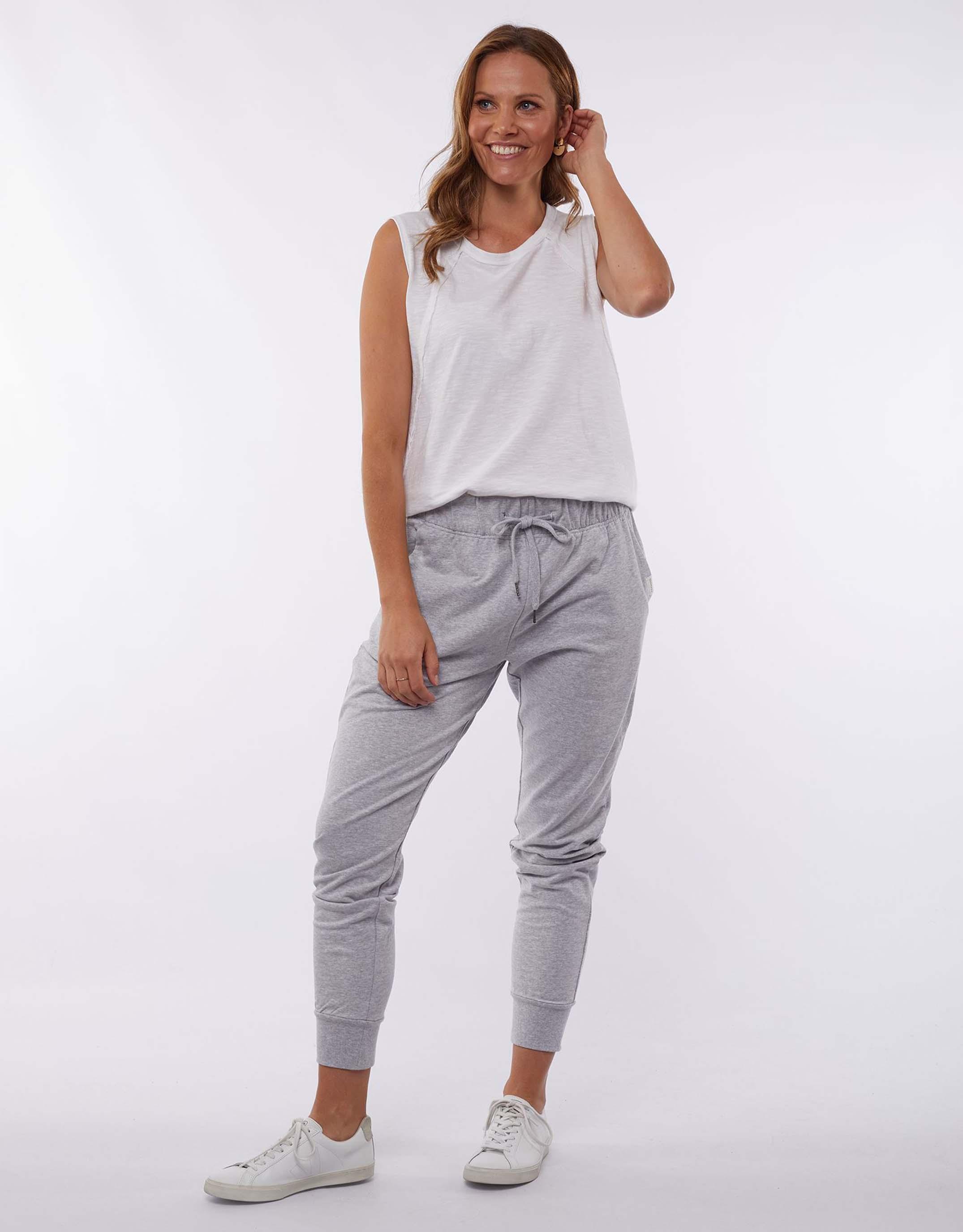 Foxwood - Lazy Days Pant - Grey Marle - White & Co Living Pants