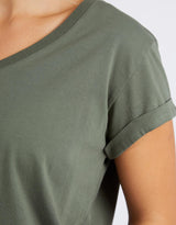 Foxwood - Manly Vee Tee - Khaki - paulaglazebrook Tees & Tanks