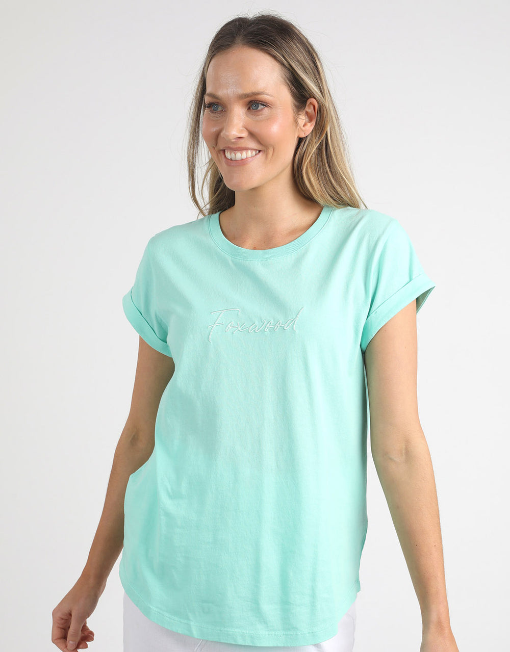 foxwood-signature-tee-neon-mint-womens-clothing