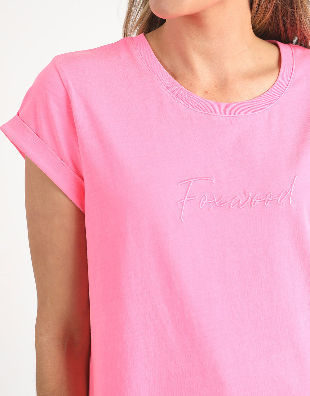 foxwood-signature-tee-neon-rose-womens-clothing