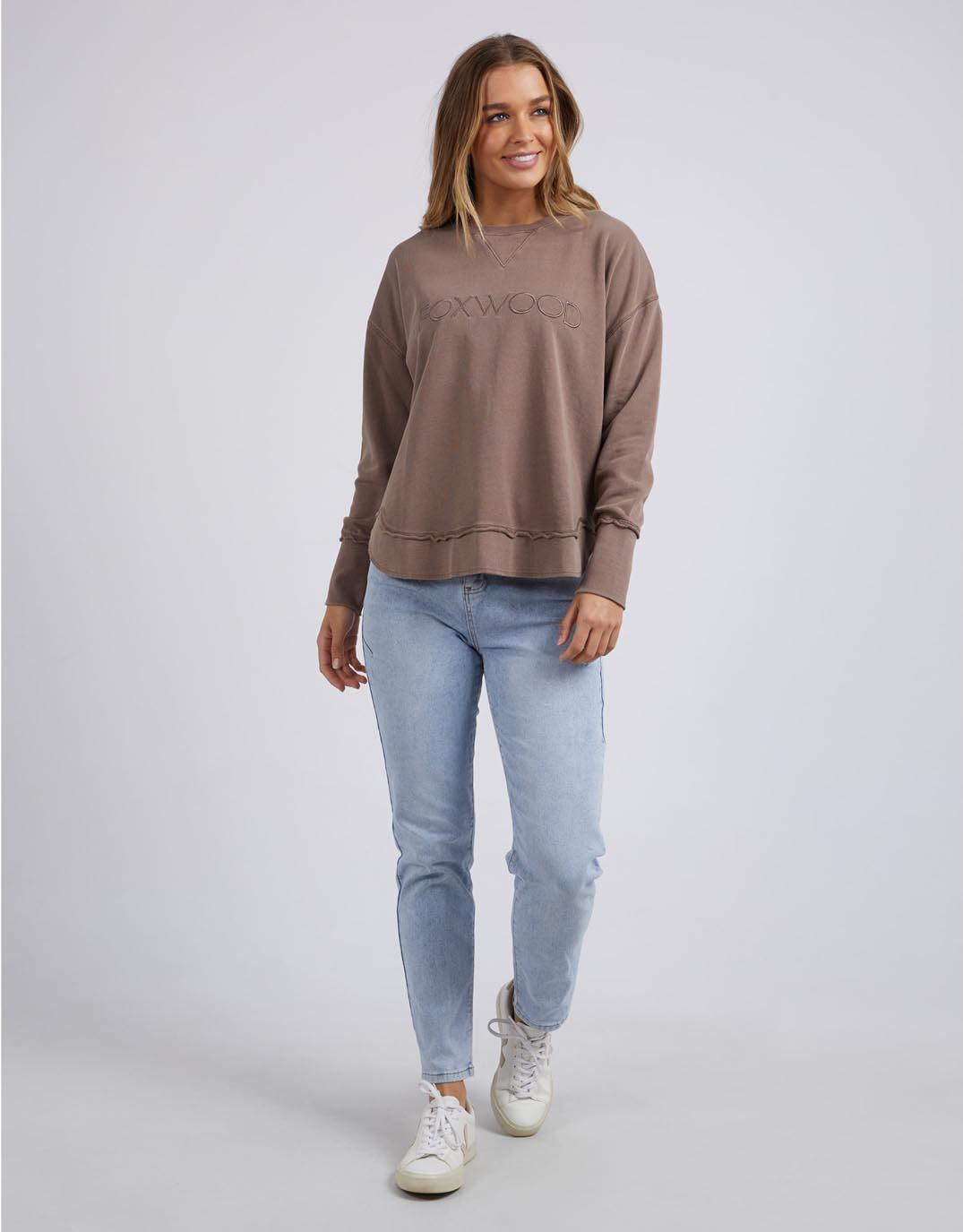 Foxwood - Simplified Crew - Chocolate Brown - paulaglazebrook Jumpers