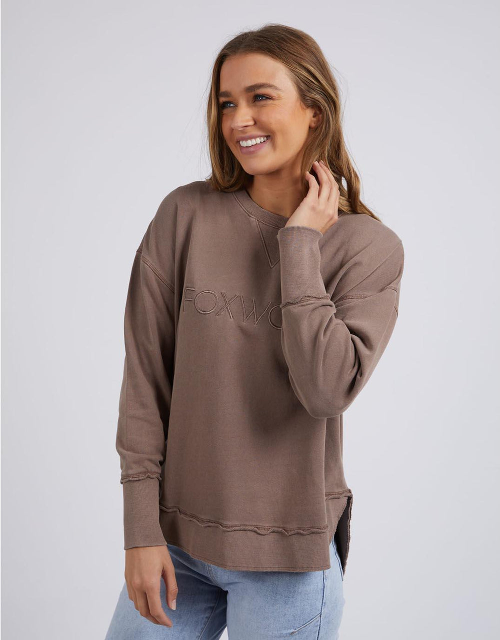 Foxwood - Simplified Crew - Chocolate Brown - paulaglazebrook Jumpers