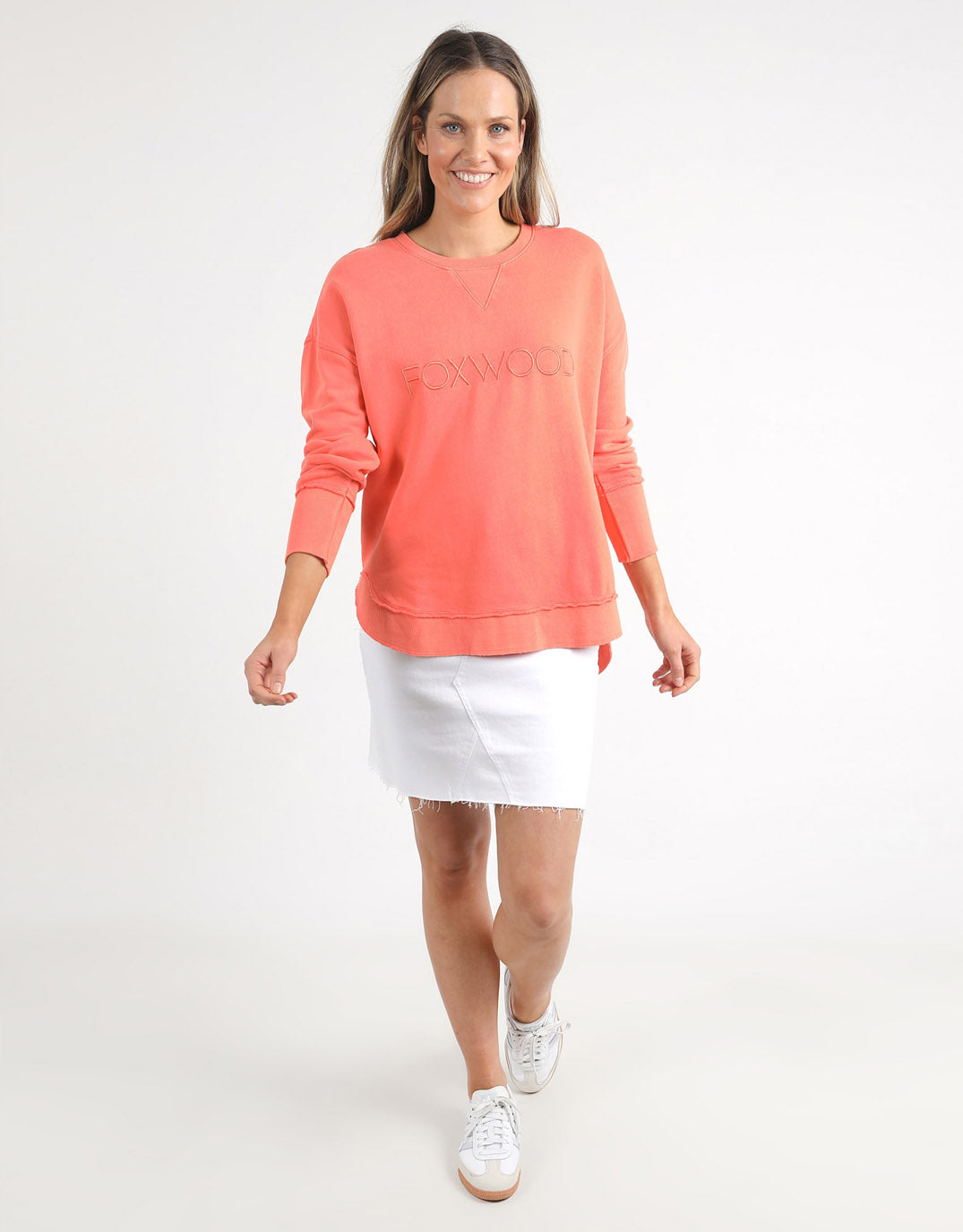 foxwood-simplified-crew-neon-peach-womens-clothing