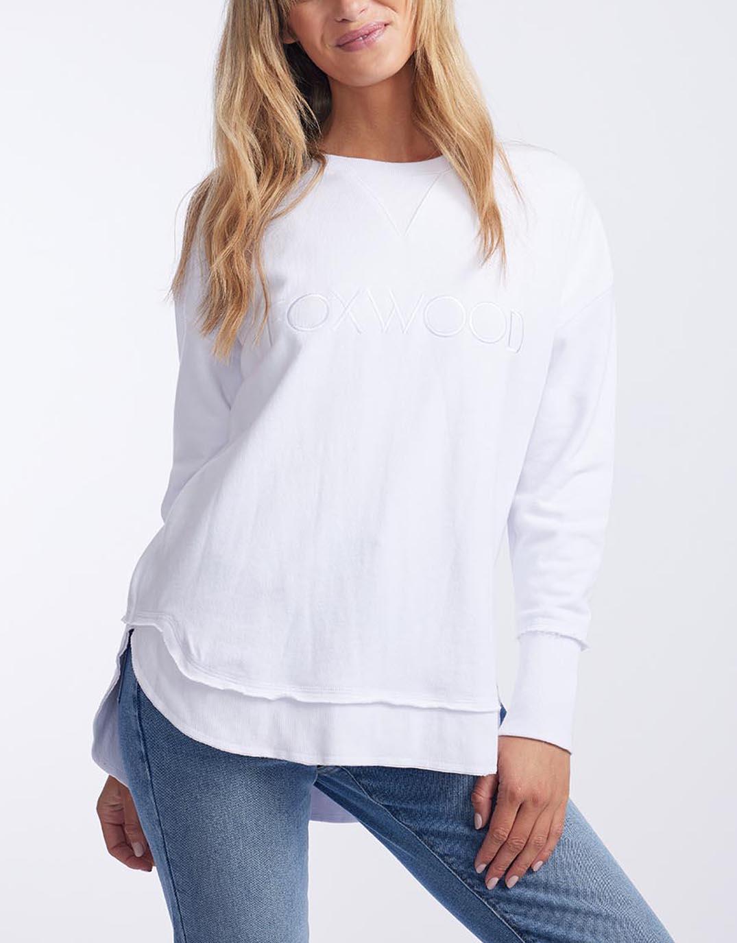 Foxwood - Simplified Crew - White - paulaglazebrook Jumpers