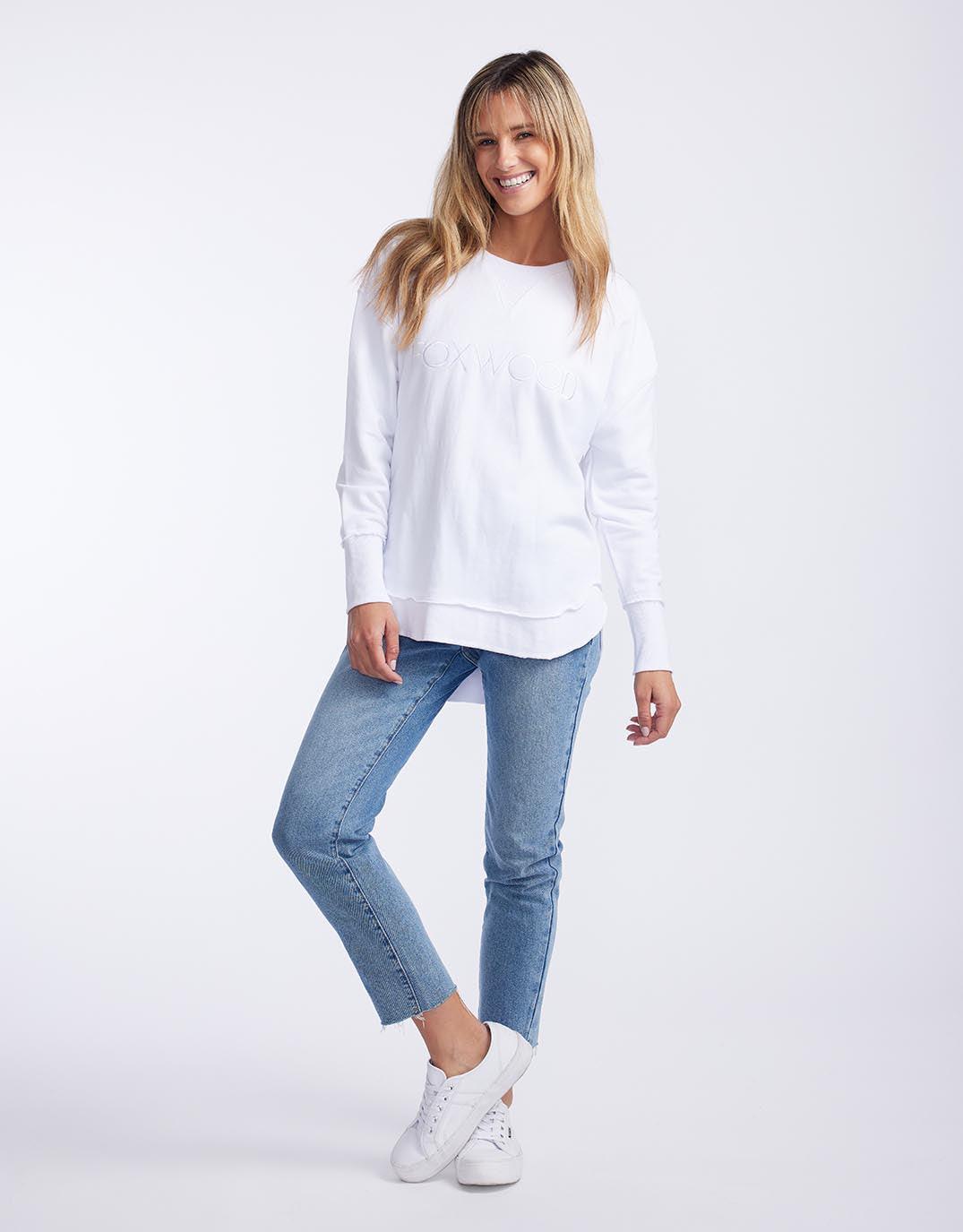 Foxwood - Simplified Crew - White - paulaglazebrook Jumpers