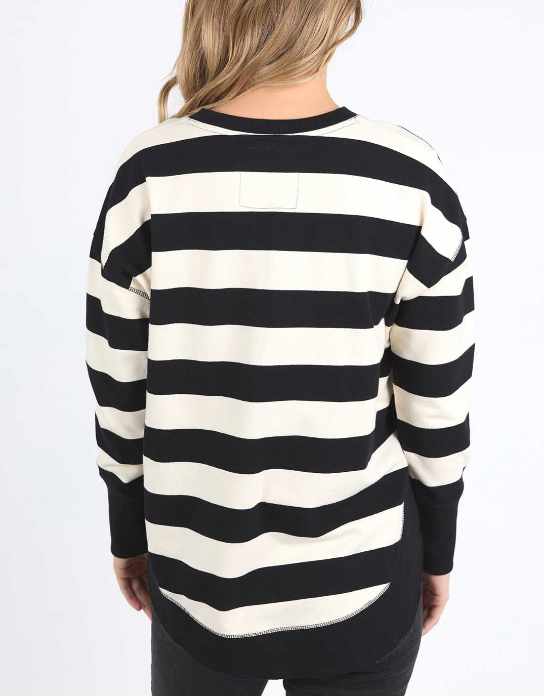 foxwood-striped-delilah-crew-black-vintage-white-stripe-womens-clothing