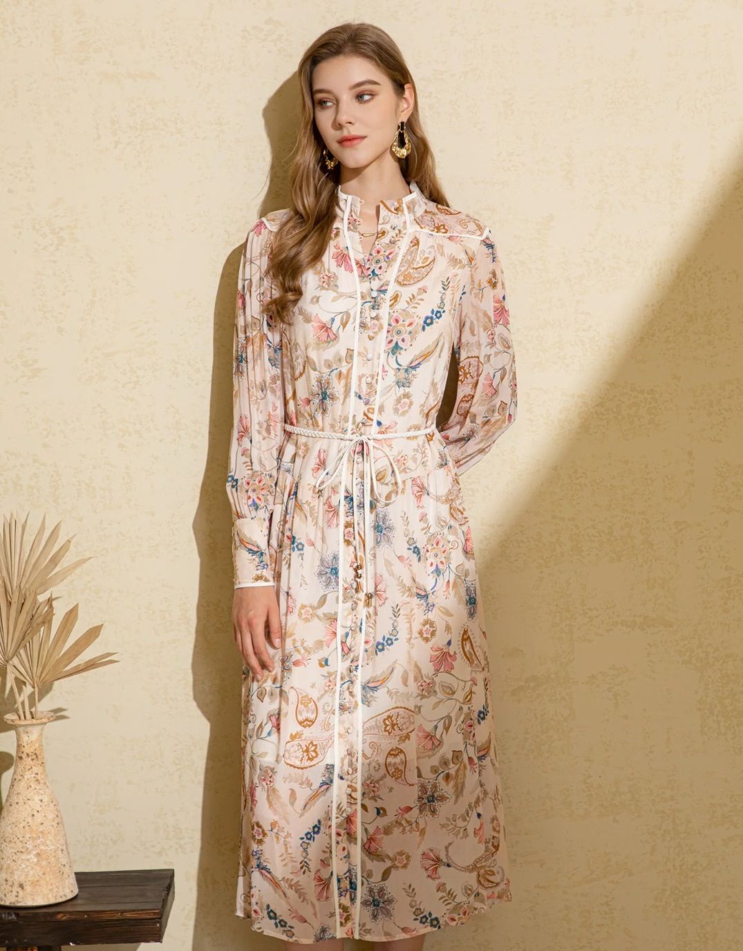 gds-alexandra-dress-beige-print-womens-clothing