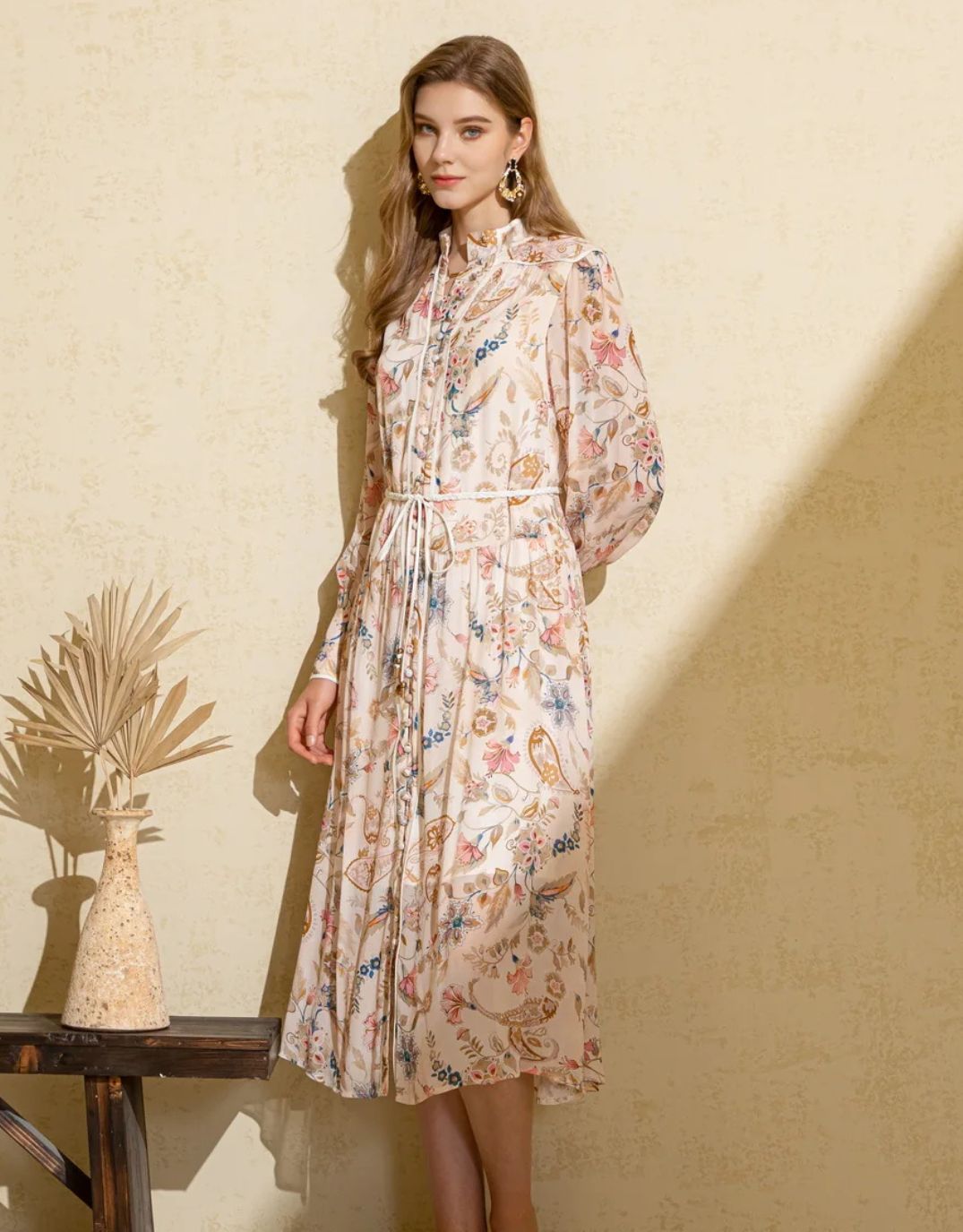 gds-alexandra-dress-beige-print-womens-clothing