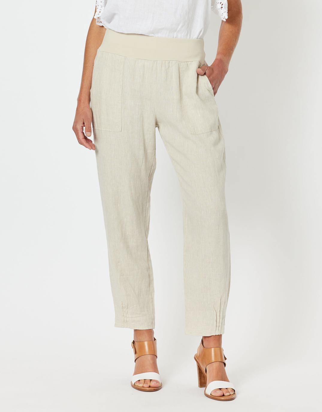 Gordon Smith - Jersey Waist Pant - Natural - White & Co Living Pants