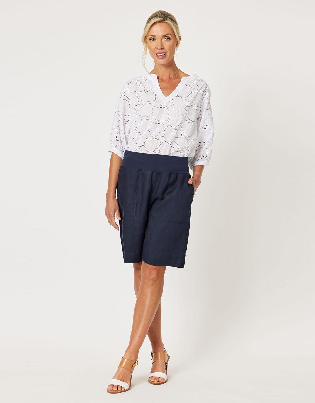 Gordon Smith - Jersey Waist Short - Navy - White & Co Living Shorts