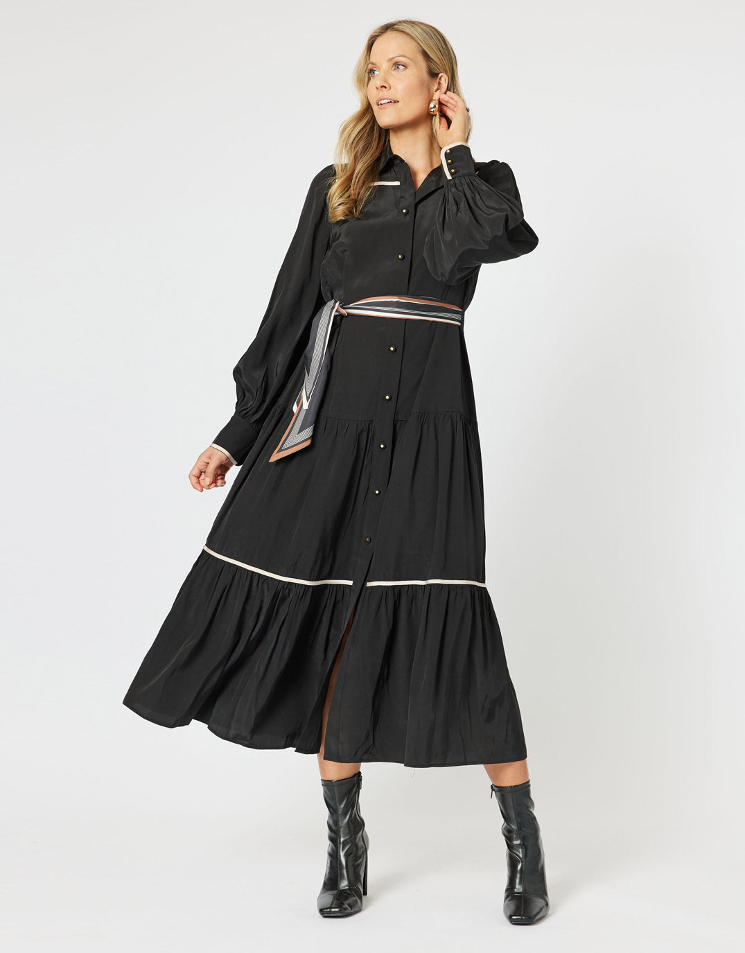 hammock-and-vine-roma-trim-dress-with-scarf-belt-black-womens-clothing