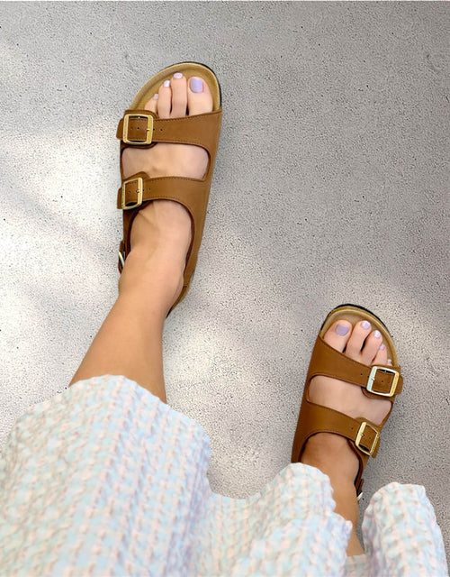 Harper Leather Slides - Tan