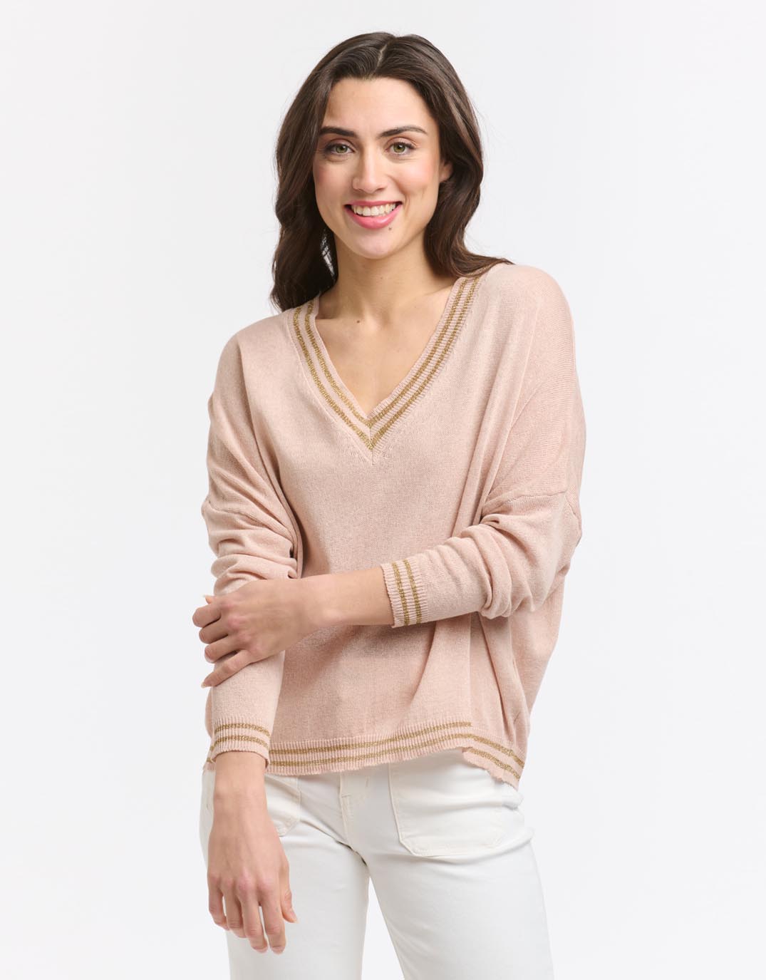 Lurex College Knit - Cipria Pink