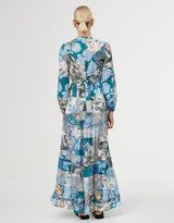 Lili Maxi Dress - Cyan Patchwork