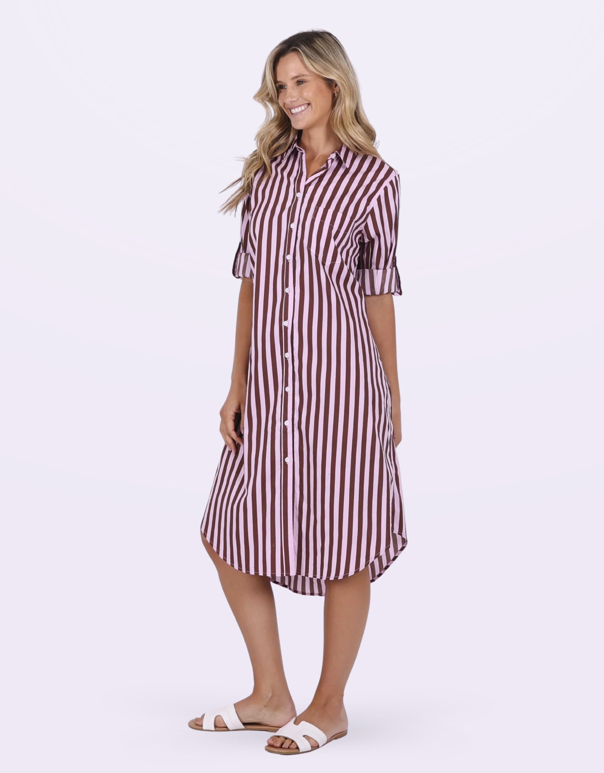 leoni-chelsey-stripe-dress-choc-stripe-womens-clothing