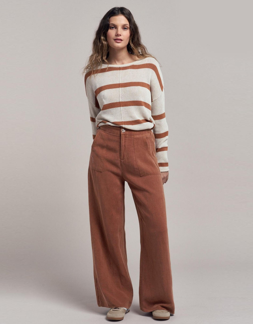 Ivy Knit Jumper - Natural/Terracotta