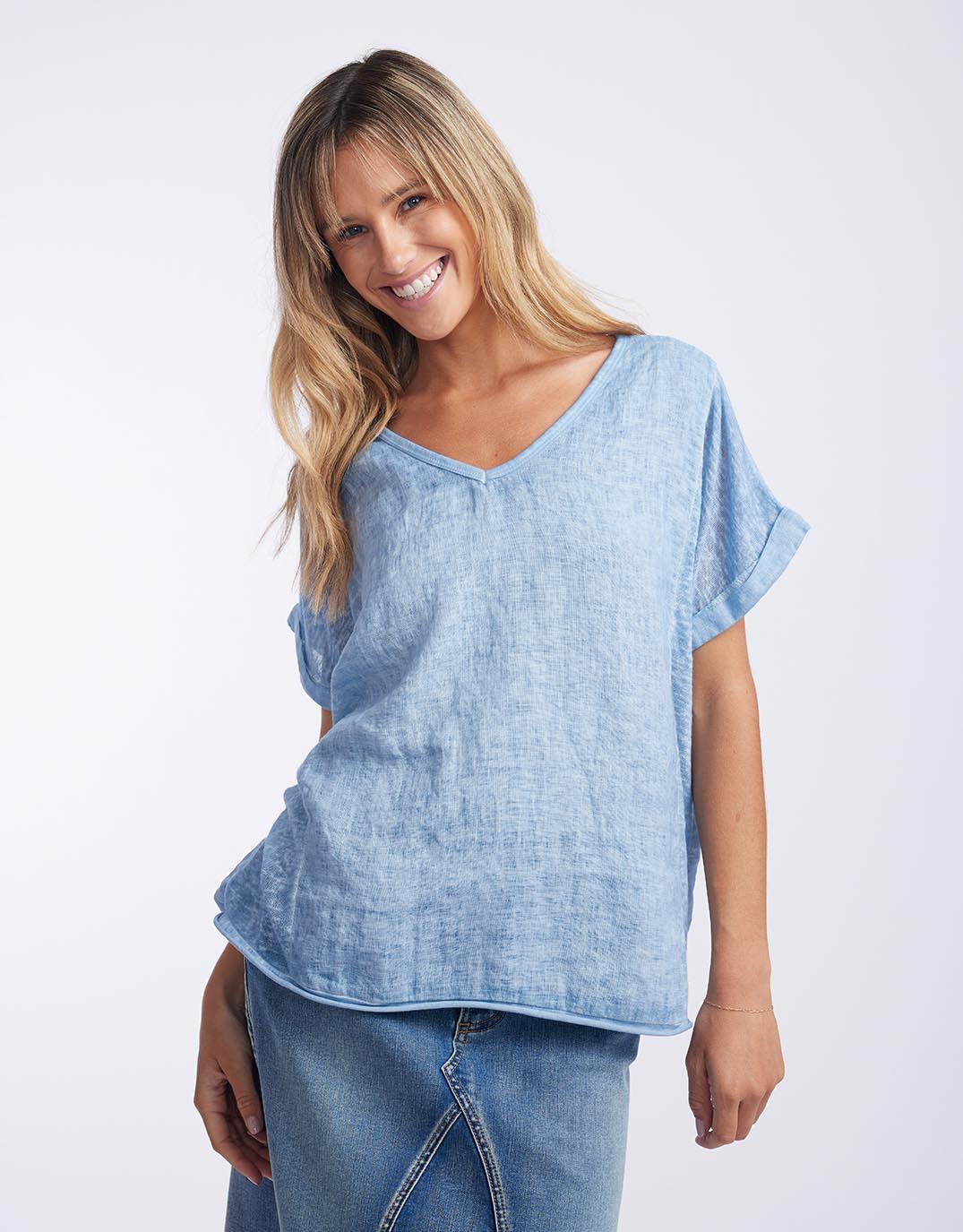 love-from-italy-v-neck-calypso-short-sleeve-top-denim-womens-clothing